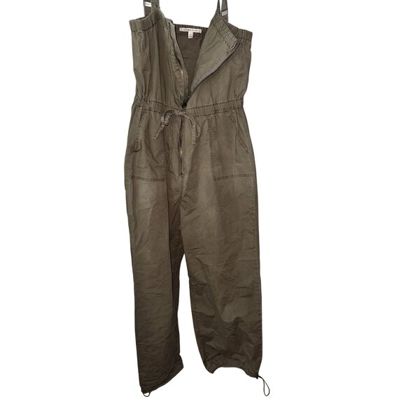 Celebrity Pink Womens Olive Green Jumpsuit XXL Adjustable Straps Zipper Front Dr - Picture 9 of 15